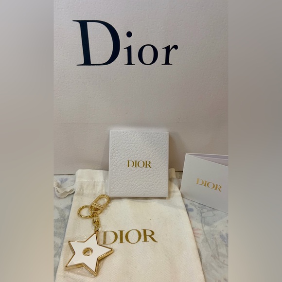Dior Accessories - NIB DIOR GOLD AND CREAM STAR KEYCHAIN/BAG CHARM